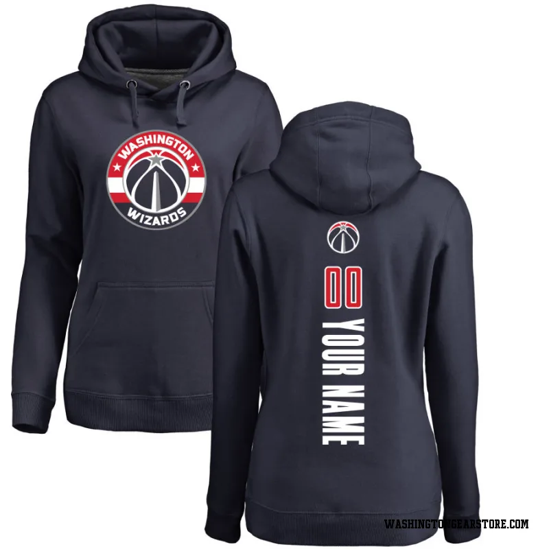 Navy Women's Custom Washington Wizards Custom Backer Pullover Hoodie